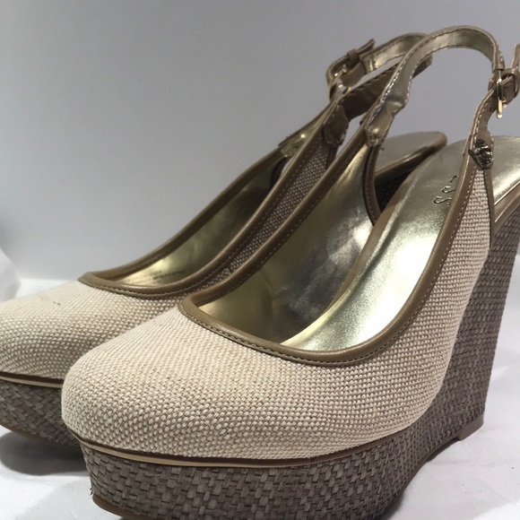 Guess natural tan wedge, size7.5 - Picture 3 of 8